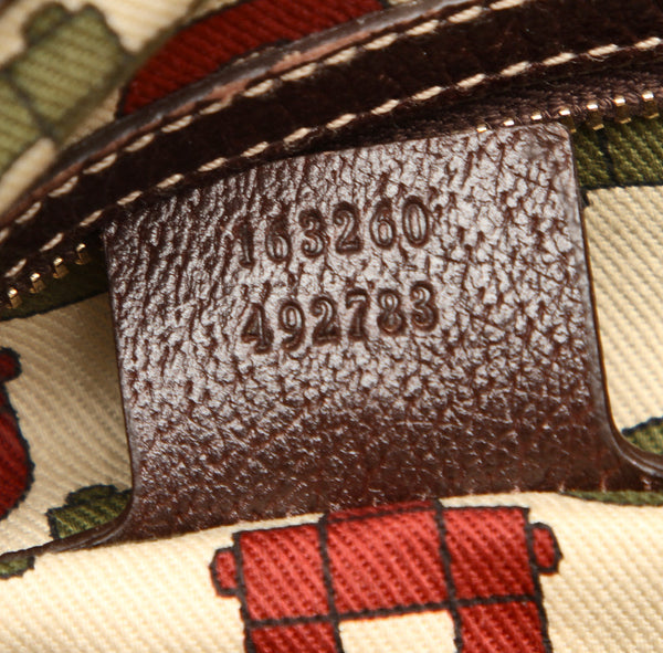 グッチ GGキャンバス 163260 ブラウン キャンバス レザー ハンドバッグ レディース GUCCI 中古