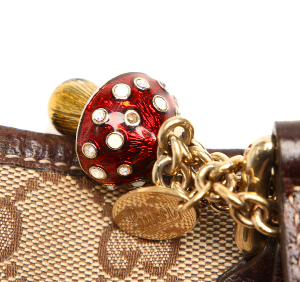 グッチ GGキャンバス 163260 ブラウン キャンバス レザー ハンドバッグ レディース GUCCI 中古