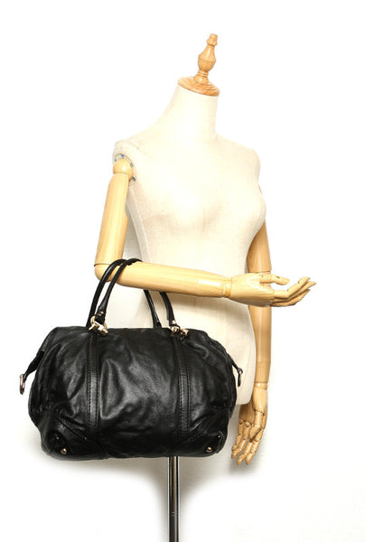 グッチ 189892 ブラック レザー ハンドバッグ レディース GUCCI 中古