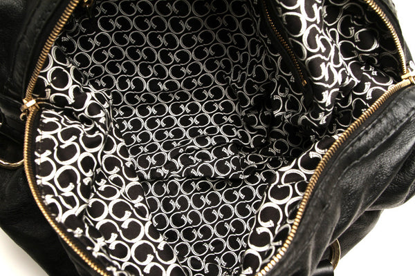 グッチ 189892 ブラック レザー ハンドバッグ レディース GUCCI 中古