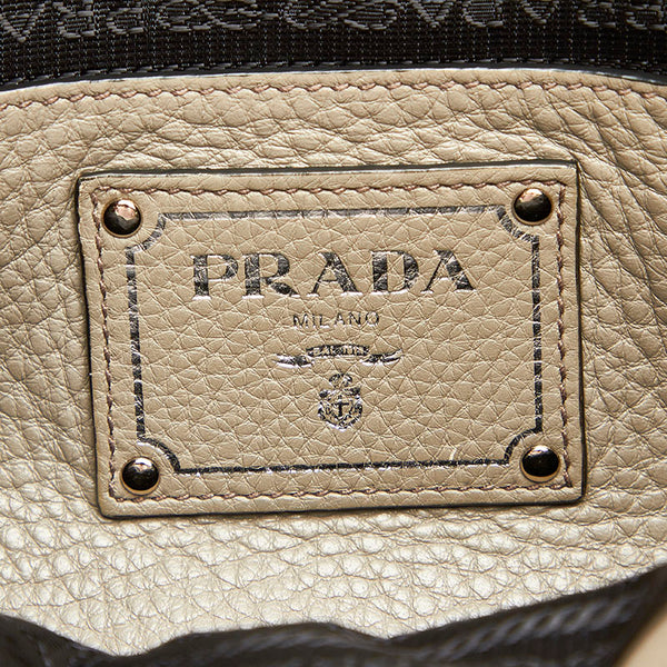 プラダ BL0805 グレー レザー ハンドバッグ ショルダーバッグ 2WAY レディース PRADA 【中古】
