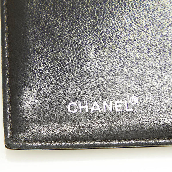 シャネル チョコバー ブラック パテントレザー 長財布 レディース CHANEL 中古