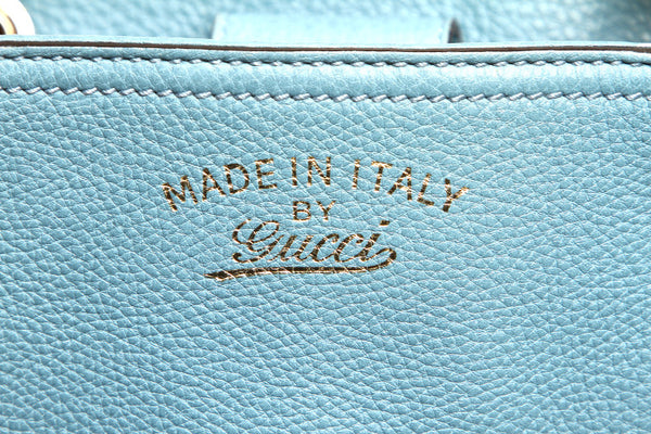 グッチ バンブー 323660 ライトブルー レザー ハンドバッグ ショルダーバッグ 2WAY レディース GUCCI 中古