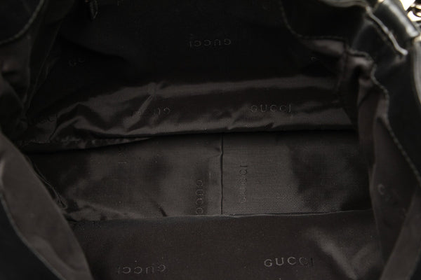 グッチ バンブー 001-1577 ブラック ナイロン レザー ハンドバッグ ショルダーバッグ 2WAY レディース GUCCI 中古