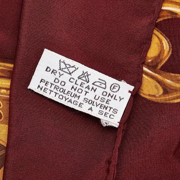 シャネル ココマーク ボルドー シルク スカーフ レディース CHANEL 【中古】