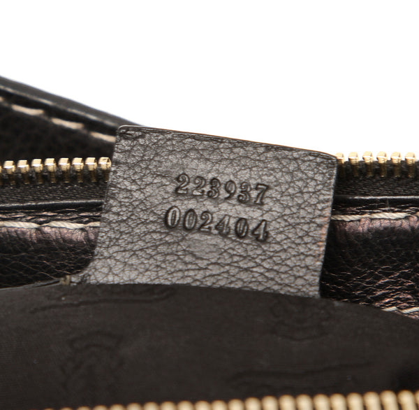グッチ 223937  ブラック レザー ショルダーバッグ レディース GUCCI 中古