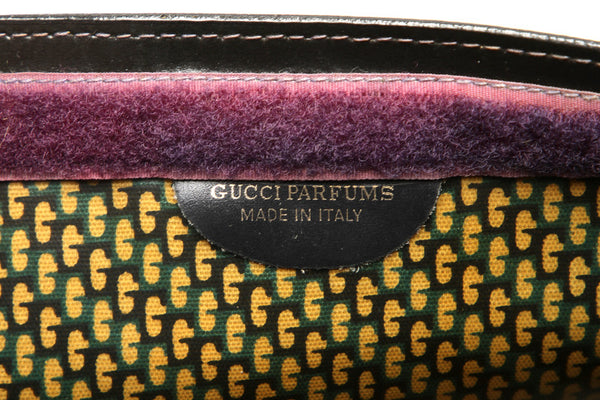 グッチ シェリー ブラック レッド ネイビー スウェード クラッチバッグ レディース GUCCI 中古