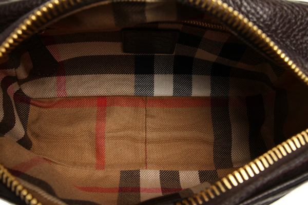 バーバリー ノバチェック ブラウン レザー 斜め掛け ショルダーバッグ レディース BURBERRY 中古
