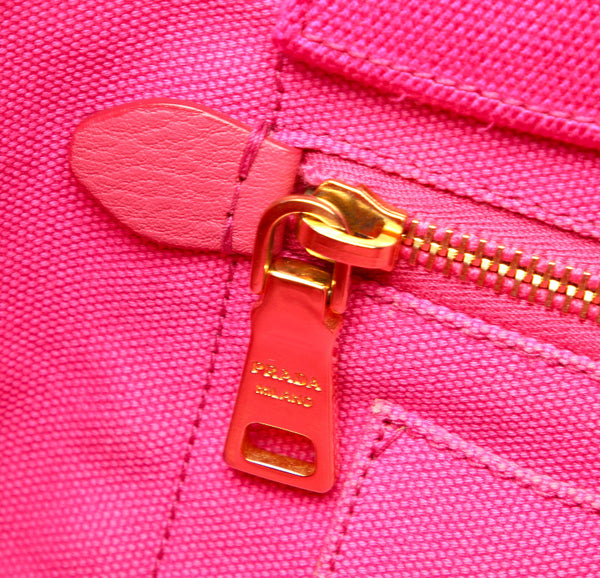 プラダ カナパ BN1877 ピンク キャンバス ハンドバッグ レディース PRADA 【中古】