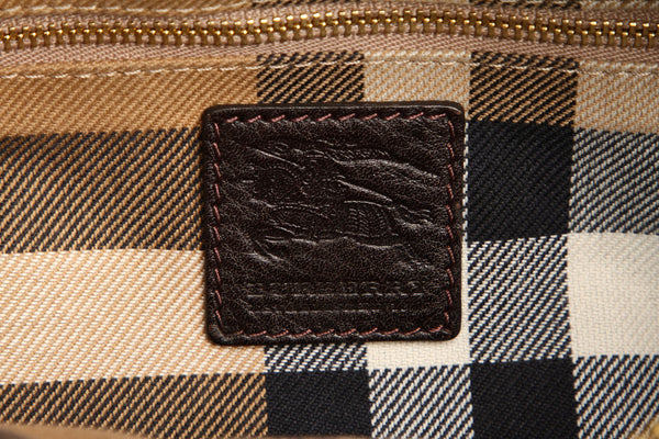 バーバリー ノバチェック ブラウン レザー 斜め掛け ショルダーバッグ レディース BURBERRY 中古
