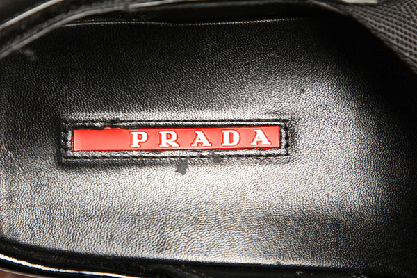 プラダ スポーツ ブラック 黒 ポリエステル エナメル サンダル レディース PRADA 中古