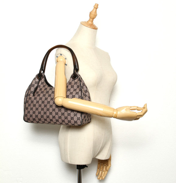 グッチ ピンク キャンバス ハンドバッグ レディース GUCCI 中古
