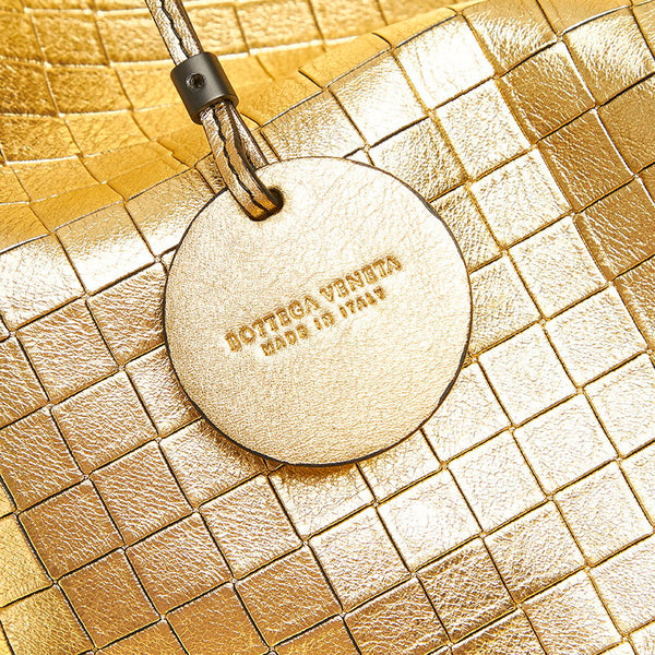 ボッテガヴェネタ イントレッチオ ミラージュ ゴールド レザー トートバッグ レディース BOTTEGAVENETA 中古