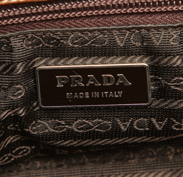 プラダ B11246 ブラウン 茶 レザー ハンドバッグ レディース PRADA 中古