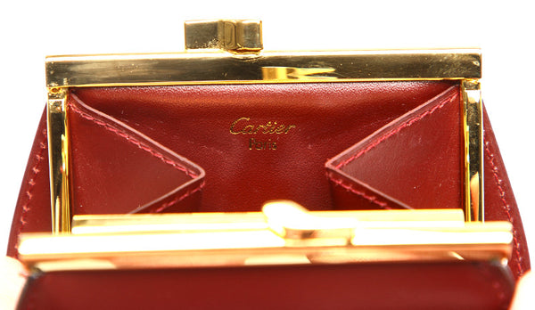 カルティエ マストライン ボルドー レザー コインケース ユニセックス CARTIER DL.30540刻印 中古