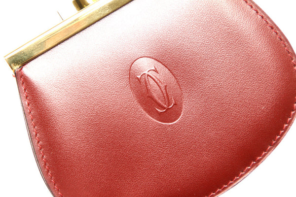 カルティエ マストライン ボルドー レザー コインケース ユニセックス CARTIER DL.30540刻印 中古