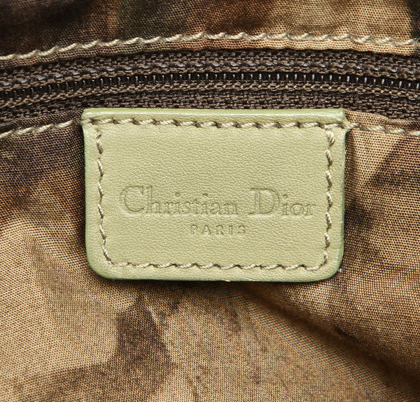 クリスチャンディオール カナージュラスタ カーキ キャンバス レザー ショルダーバッグ レディース Christian Dior 中古