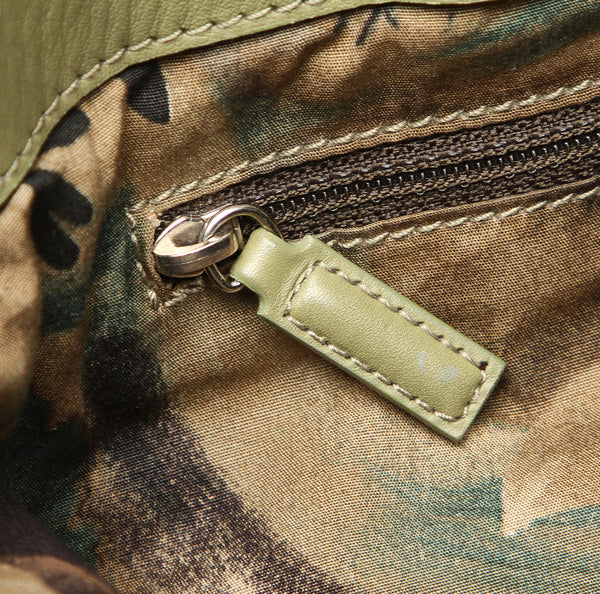 クリスチャンディオール カナージュラスタ カーキ キャンバス レザー ショルダーバッグ レディース Christian Dior 中古