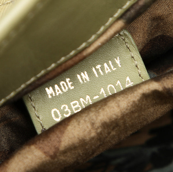 クリスチャンディオール カナージュラスタ カーキ キャンバス レザー ショルダーバッグ レディース Christian Dior 中古