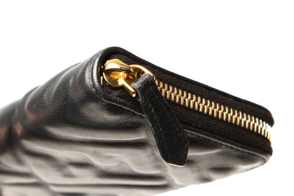 フェンディ 8M0406 ブラック レザー ラウンドファスナー 長財布 レディース FENDI 中古