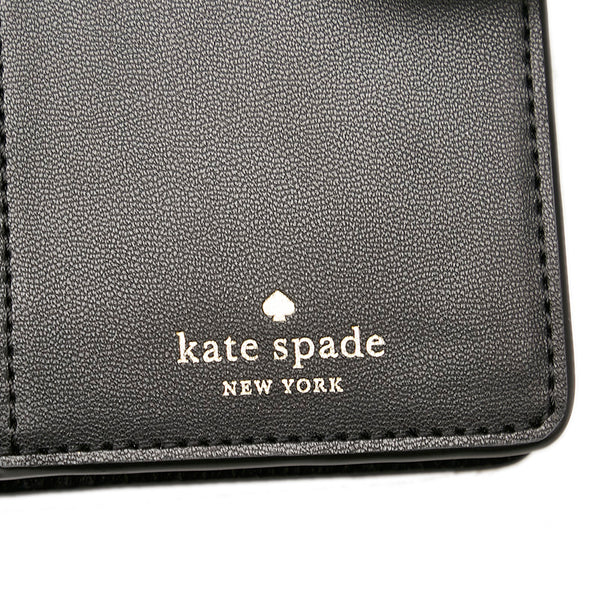 ケイトスペード 二つ折り財布 WLRO0394 ブラック レザー レディース Kate Spade 【中古】
