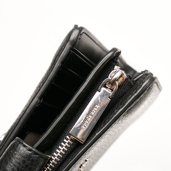 ケイトスペード 二つ折り財布 WLRO0394 ブラック レザー レディース Kate Spade 【中古】