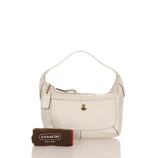 コーチ エルゴ ホーボー ホワイト レザー ショルダーバッグ レディース COACH 【中古】