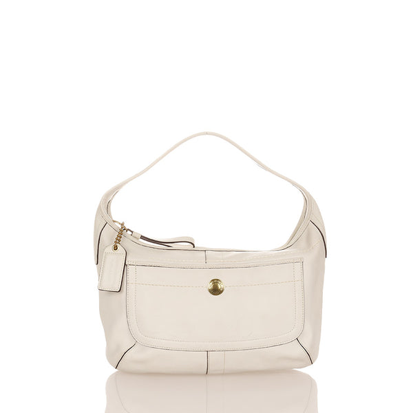 コーチ エルゴ ホーボー ホワイト レザー ショルダーバッグ レディース COACH 【中古】