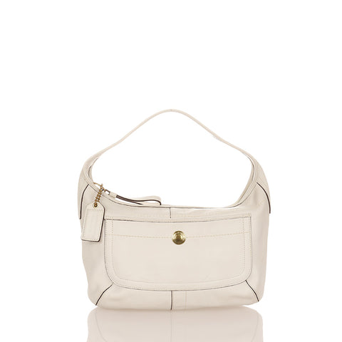 コーチ エルゴ ホーボー ホワイト レザー ショルダーバッグ レディース COACH 【中古】