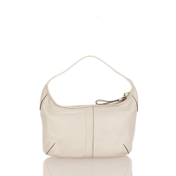 コーチ エルゴ ホーボー ホワイト レザー ショルダーバッグ レディース COACH 【中古】