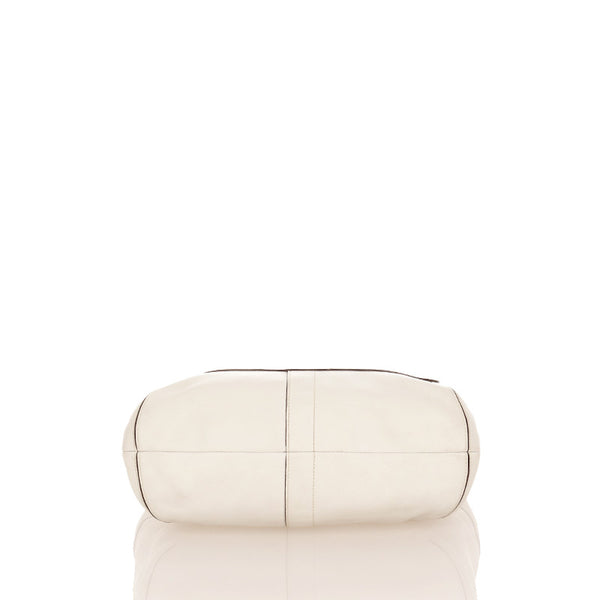 コーチ エルゴ ホーボー ホワイト レザー ショルダーバッグ レディース COACH 【中古】