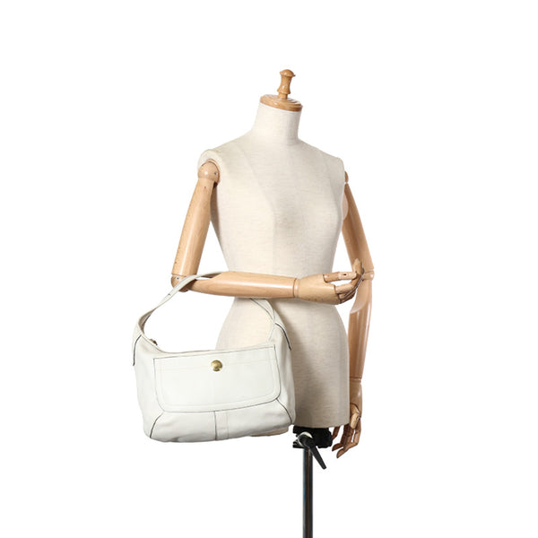 コーチ エルゴ ホーボー ホワイト レザー ショルダーバッグ レディース COACH 【中古】