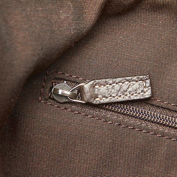 グッチ GGクリスタル シェリーライン 293599 ベージュ ブラウン PVC レザー トートバッグ レディース GUCCI 【中古】