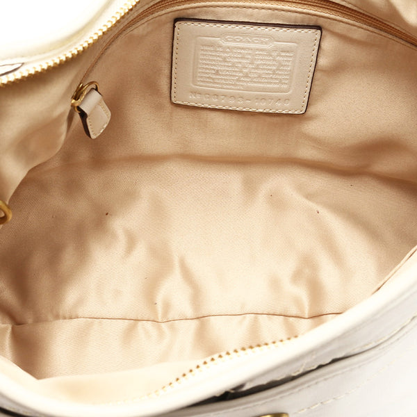 コーチ エルゴ ホーボー ホワイト レザー ショルダーバッグ レディース COACH 【中古】