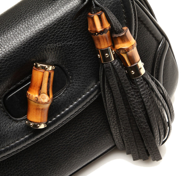 グッチ バンブー 254884 ブラック レザー ハンドバッグ ショルダーバッグ 2WAY レディース GUCCI 中古