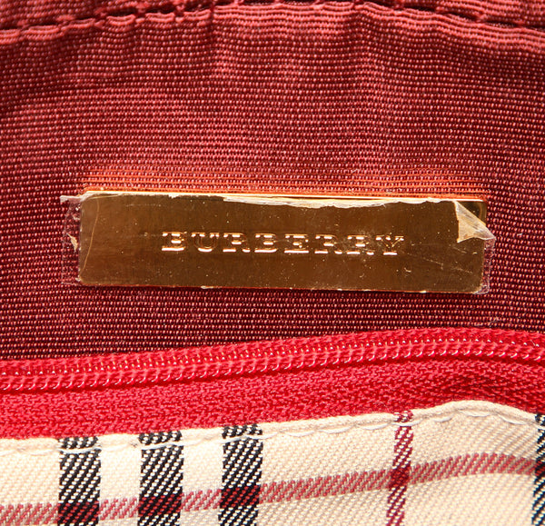バーバリー ホワイトゴールド レザー ハンドバッグ レディース BURBERRY 中古