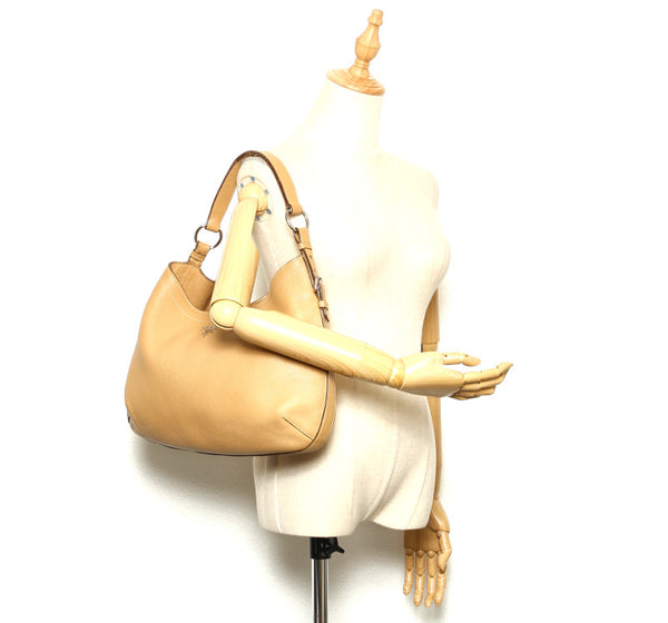 プラダ BR3349 ブラウン レザー ショルダーバッグ レディース PRADA 中古