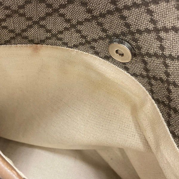 グッチ ディアマンテ  268159 ベージュ ブラウン キャンバス レザー ショルダーバッグ レディース GUCCI 【中古】