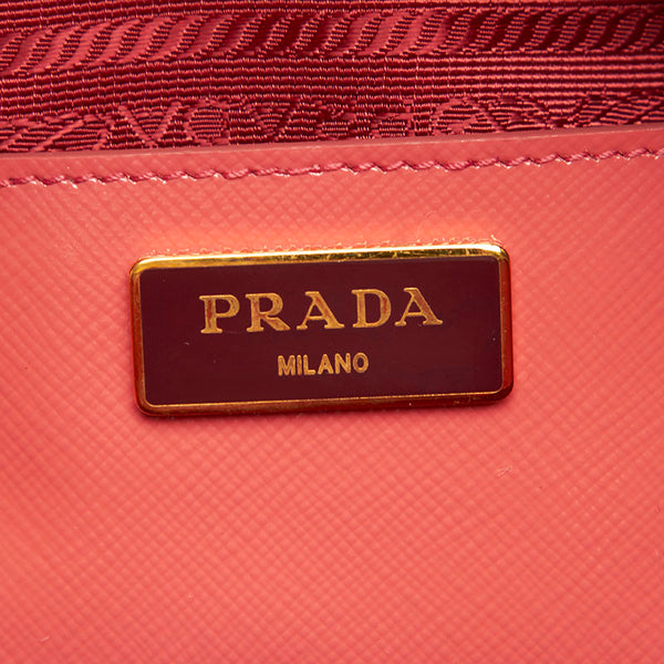 プラダ BL0909 ピンク パテントレザー サフィアーノ ハンドバッグ ショルダーバッグ 2WAY レディース PRADA 【中古】