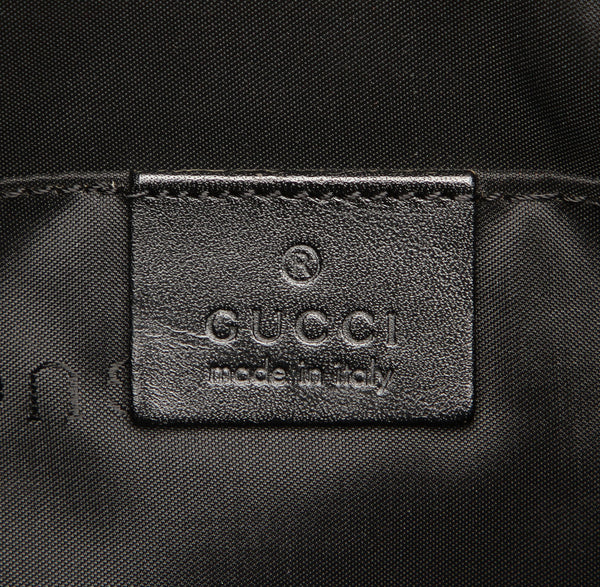 グッチ 019 0335 ブラック キャンバス レザー 肩掛け ショルダーバッグ ユニセックス GUCCI 中古