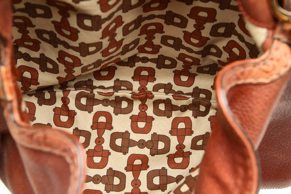 グッチ バンブー グッチシマ 185566 ブラウン レザー ショルダーバッグ レディース GUCCI 中古