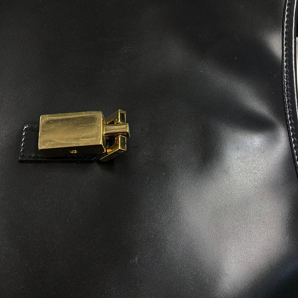 グッチ ジャッキー 001・3735 ブラック レザー ショルダーバッグ レディース GUCCI 【中古】