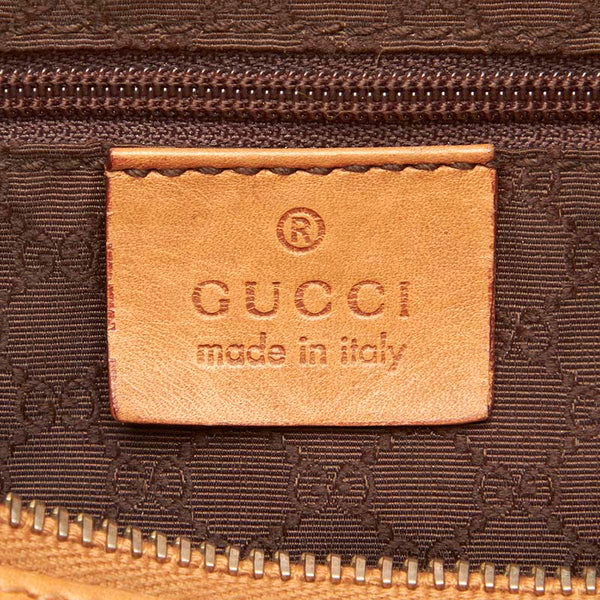 グッチ シェリー 000 0851 ベージュ ブラウン キャンバス レザー ボストンバッグ レディース GUCCI 【中古】