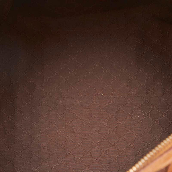 グッチ シェリー 000 0851 ベージュ ブラウン キャンバス レザー ボストンバッグ レディース GUCCI 【中古】