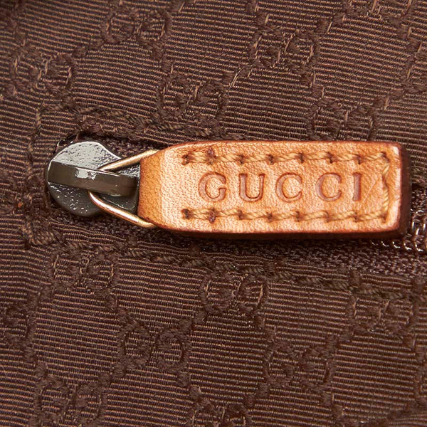 グッチ シェリー 000 0851 ベージュ ブラウン キャンバス レザー ボストンバッグ レディース GUCCI 【中古】