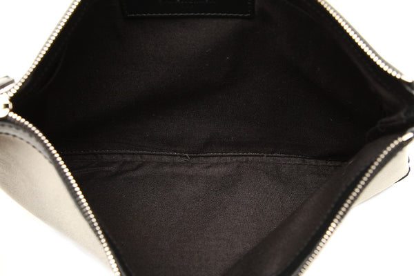 バレンシアガ 373834 ベージュ ブラック キャンバス レザー クラッチバッグ ユニセックス BALENCIAGA 中古