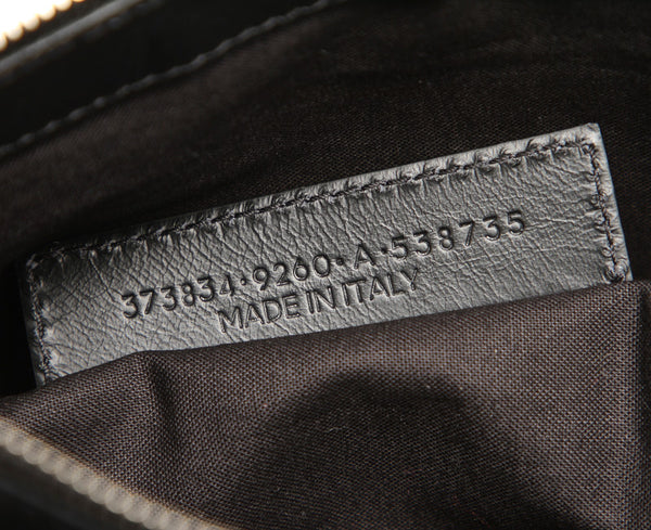 バレンシアガ 373834 ベージュ ブラック キャンバス レザー クラッチバッグ ユニセックス BALENCIAGA 中古