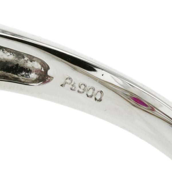 Pt900 プラチナ ルビー0.625ct ダイヤ0.19ct リング 指輪 レディース 12号 【中古】