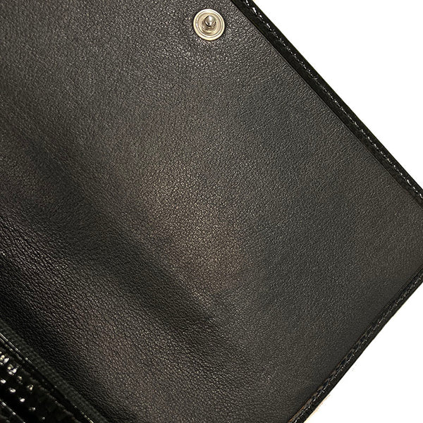 カルティエ ブラック エナメル 長財布 レディース CARTIER 【中古】