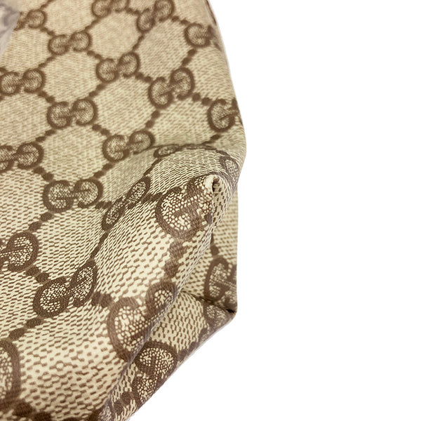 グッチ GGスプリーム 156.01 ベージュ ダークブラウン PVC レザー クラッチバッグ レディース GUCCI 【中古】